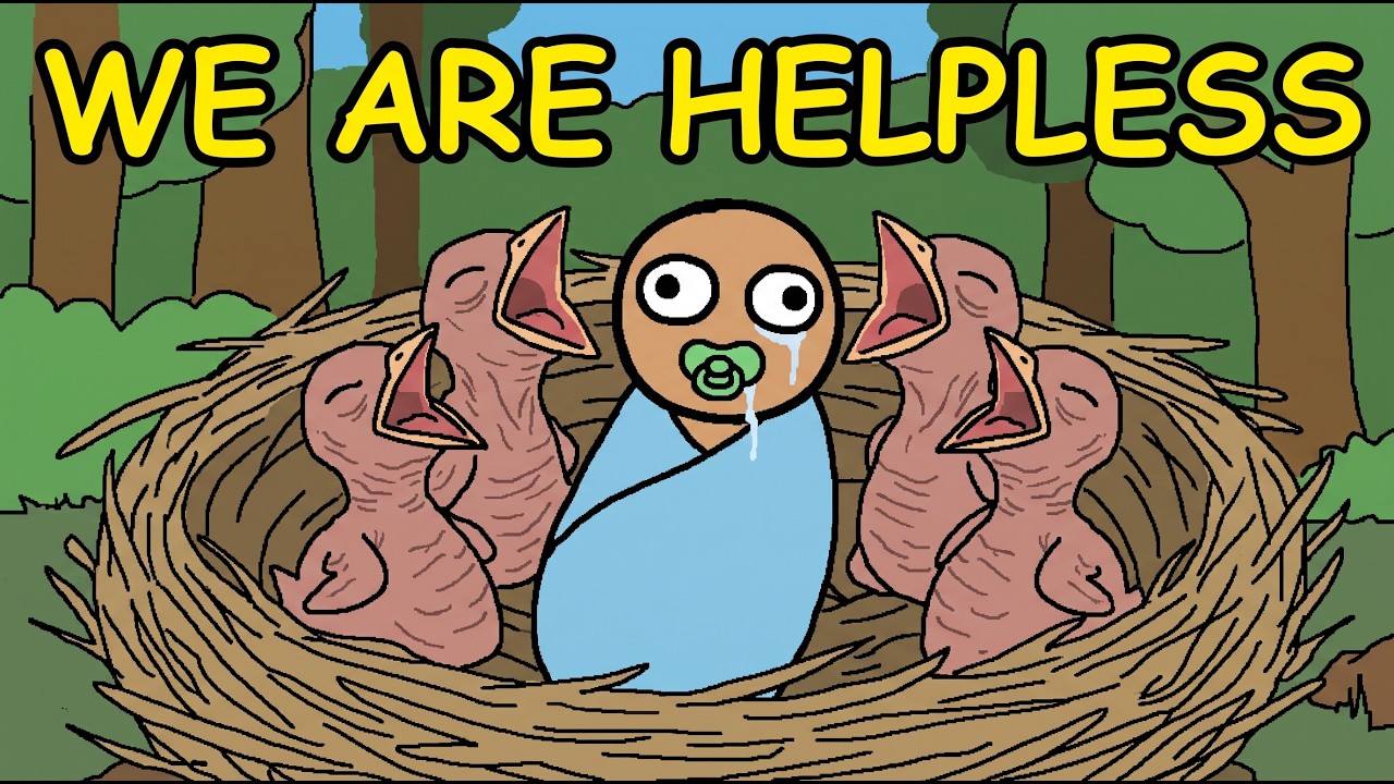 The Evolutionary Trade-off of Human Helplessness