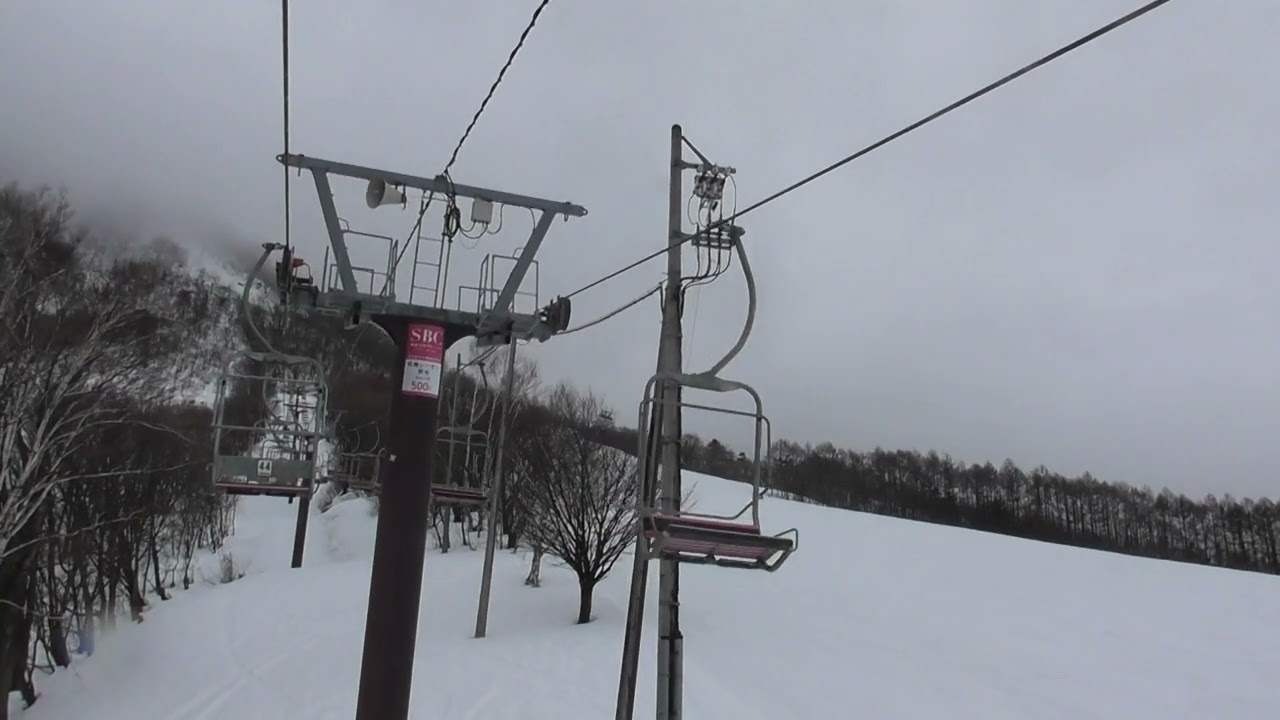 スノーリゾートロマンスの神様（旧 木島平スキー場）シルクリフト（旧 第2ペアリフト）　No.2 Pair Lift, Kijimadaira, Japan