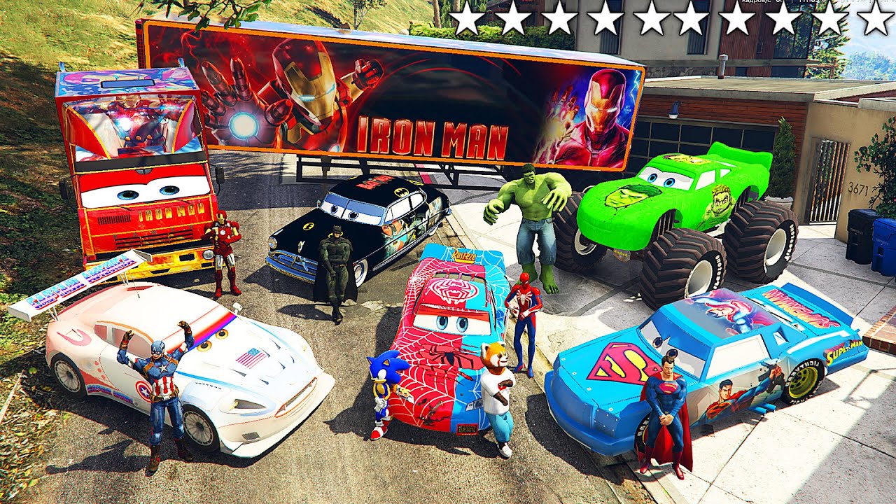 ⁣Я УГНАЛ ТАЧКИ СУПЕРГЕРОЕВ Молнии McQueen С СОНИКОМ ИЗ РЕАЛЬНОЙ ЖИЗНИ В ГТА 5