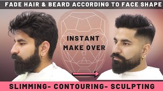 How to Fade Hair and Beard to Suit Face Shape | Face Slimming Haircut Tutorial. screenshot 2