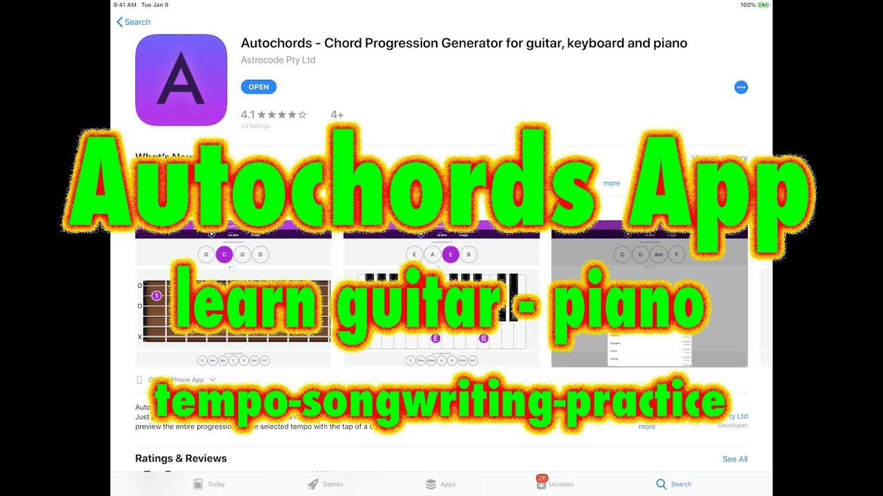 AUTOCHORDS APP for guitarists and pianists - YouTube