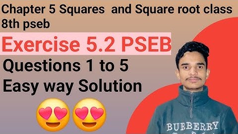 Class 8th Exercise 5.2 Question 1 to 5 Solution PSEB New book math 💯💯 #pseb #maths