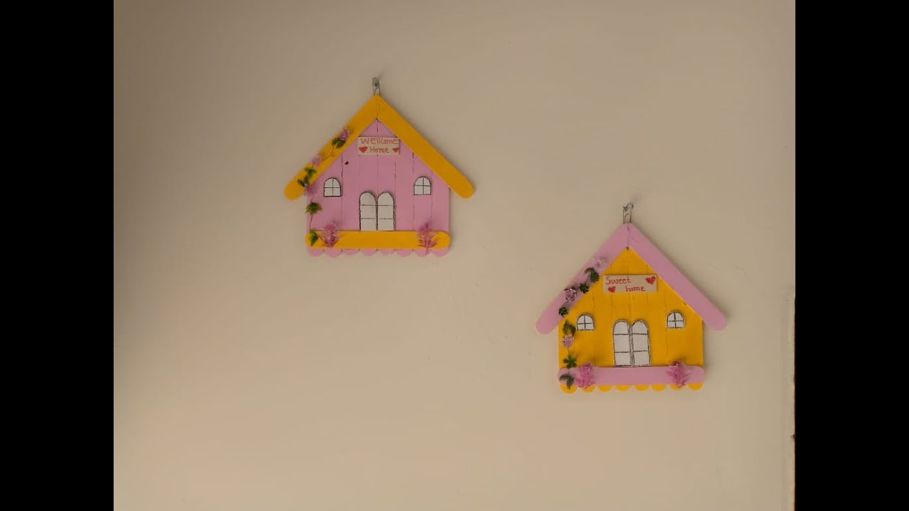 Ice cream stick sa decoration piece banane ka tarika Diy wall hanging