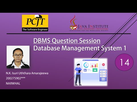 Data Base Task 14 | DBMS Question Session | 1st Year | Java Institute| Isuri Uththara