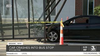 Car crashes into bus stop in Omaha s Aksarben Village neighborhood