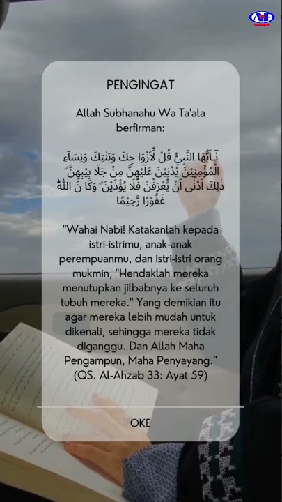 AL AHZAB AYAT 59 - KEWAJIBAN MEMAKAI HIJAB UNTUK WANITA