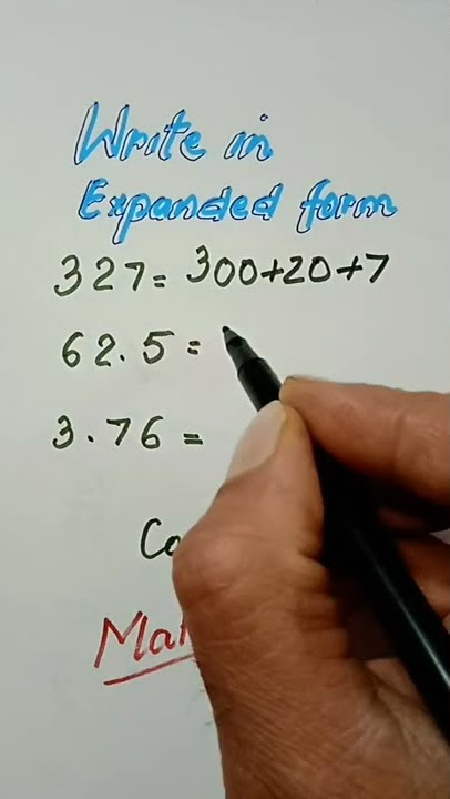 Number in Expanded form. #mathmarrow