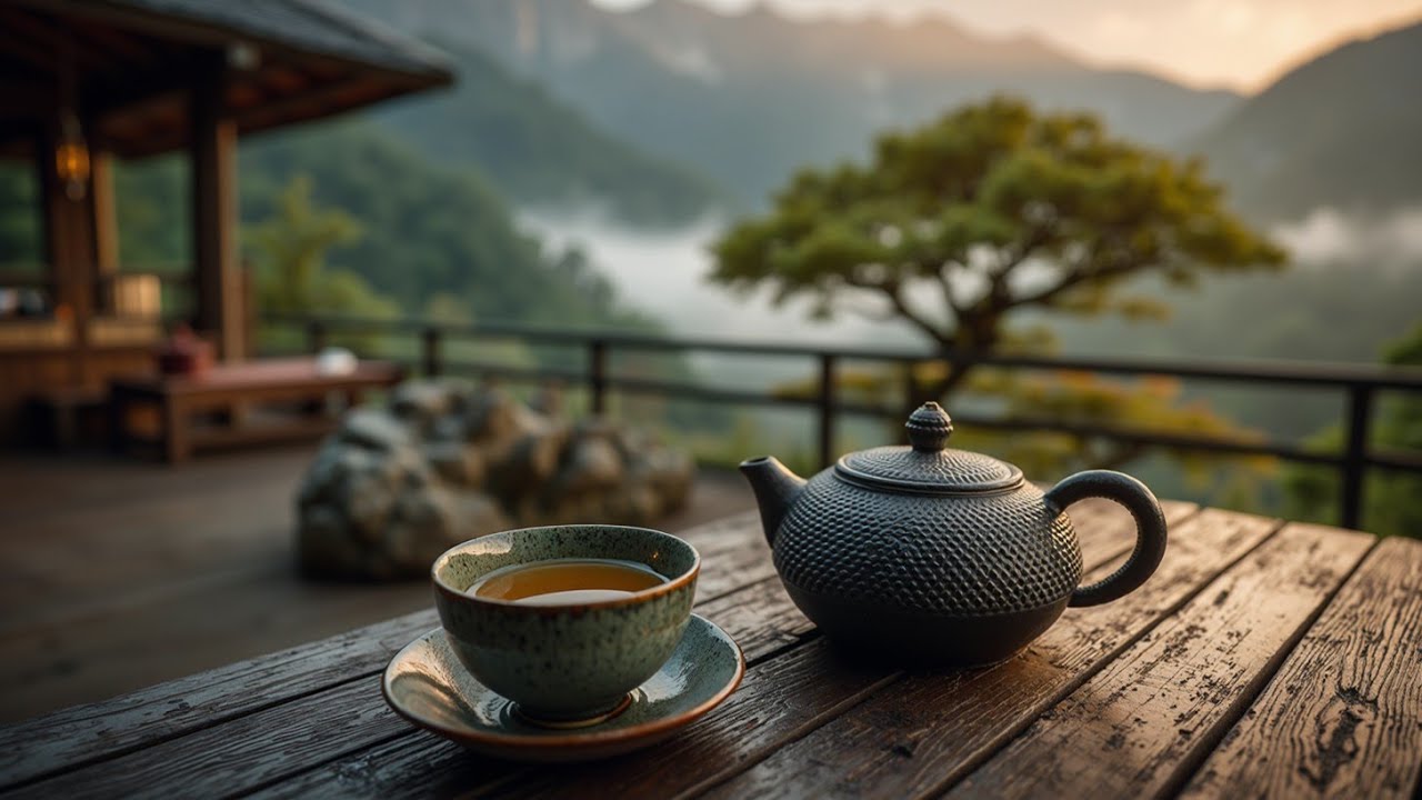 Аромат Утренней Росы 🍵 Медитативная Чайная Музыка из Горного Храма для Релаксации