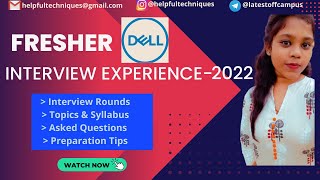 DELL Fresher Interview Experience-2022 | Full Process & Tips | How To Crack DELL Interview.
