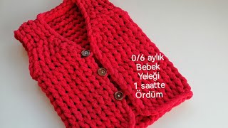 Ali̇ze Puffy Yelek Ali̇ze Puffy Fi̇ne İle Bebek Yeleği̇ 1 Saatte Örüyorum