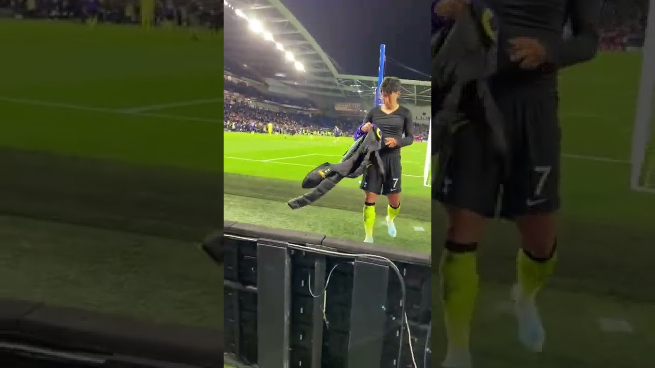 Son Heung-Min gives shirt away . Brighton spurs game at the Amex