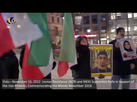 Oslo—Nov 16, 2022: MEK Supporters Supported Iran Revolution, and Commemorated the Bloody November