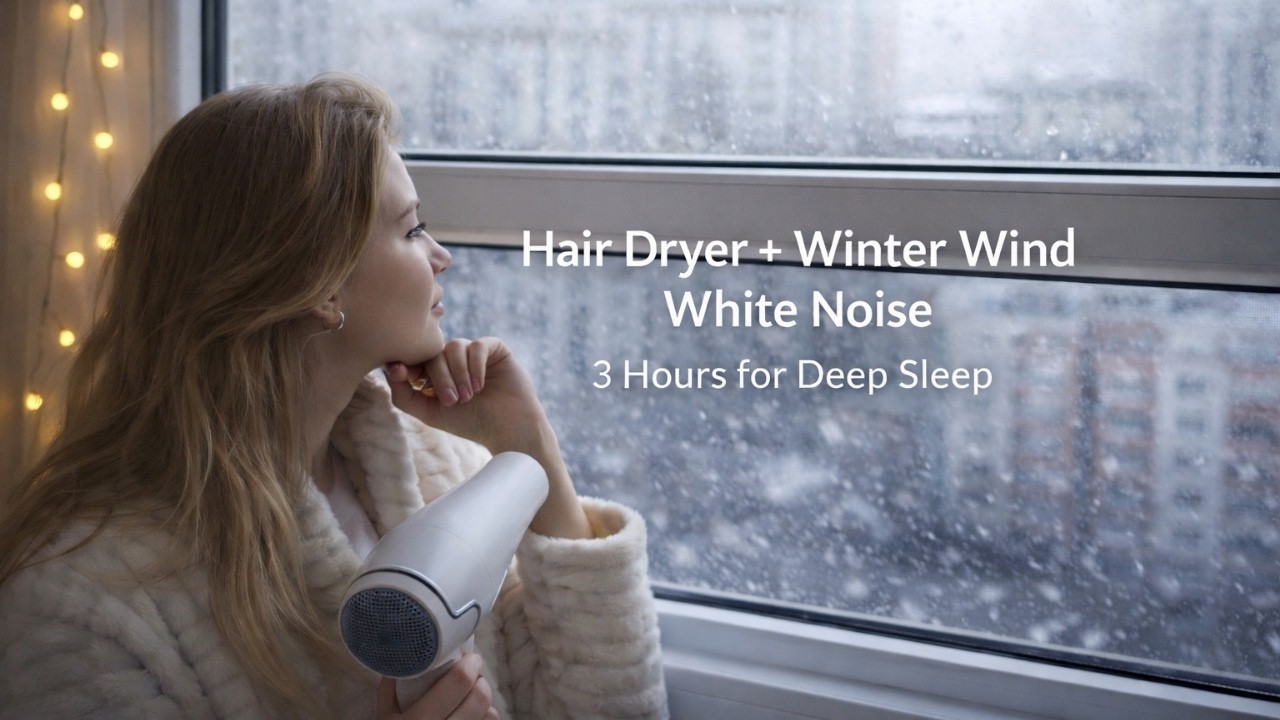 Hair Dryer & Winter Wind Sounds for Deep Sleep | 3 Hours White Noise