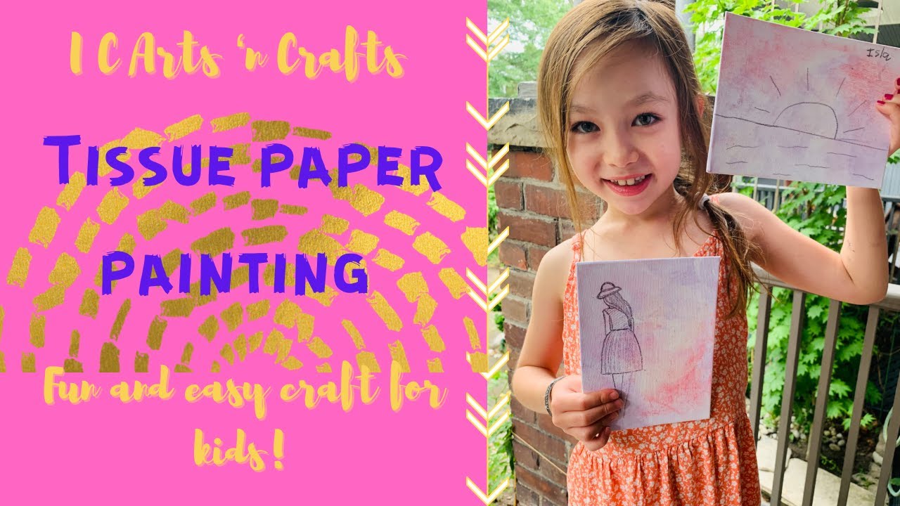 Easy tissue paper painting also known as bleeding colour / color art