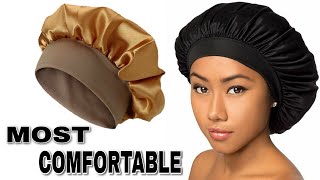 How to make a Satin bonnet // NO ELASTIC BAND // Most comfortable bonnet for sleep