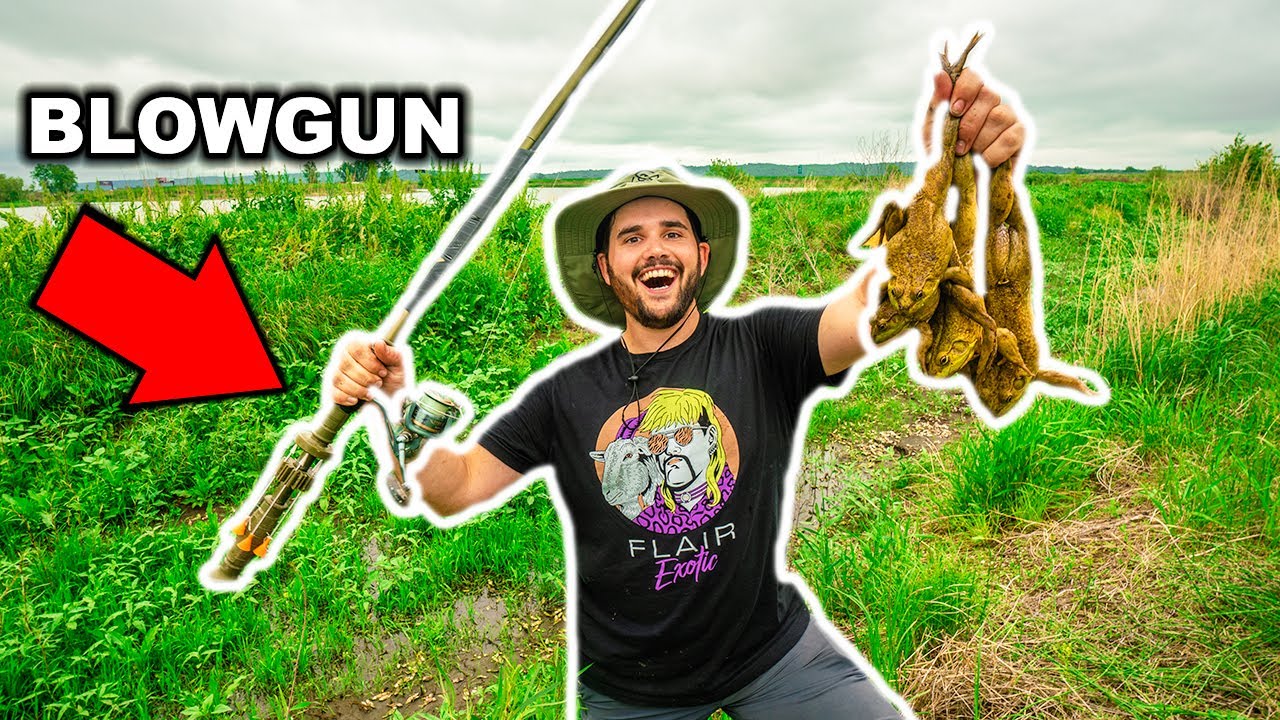 BULLFROG Hunting with a HOMEMADE BLOWDART!!! (Catch Clean Cook) YouTube