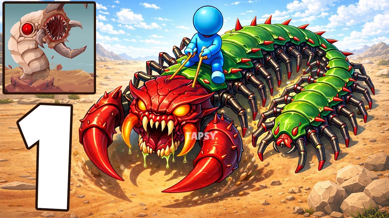 🪱Worm Rider Gameplay Walkthrough Part 1 – Satisfying Riding & Smooth Runs (Android,iOS)