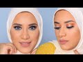 تاني لوك لعيد الفطر و تجربة منتجات جديدة✨💛 | warm eyeshadow with a pop of colour