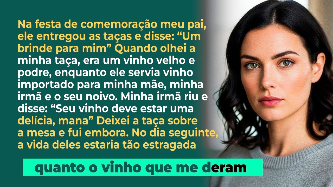 Meu pai disse na sua festa; 'Esse é um vinho especial pra você' O vinho estava mofado e podre