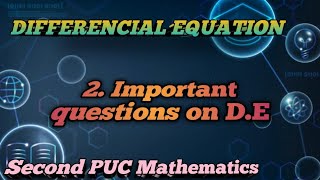 Important questions on differential equation
