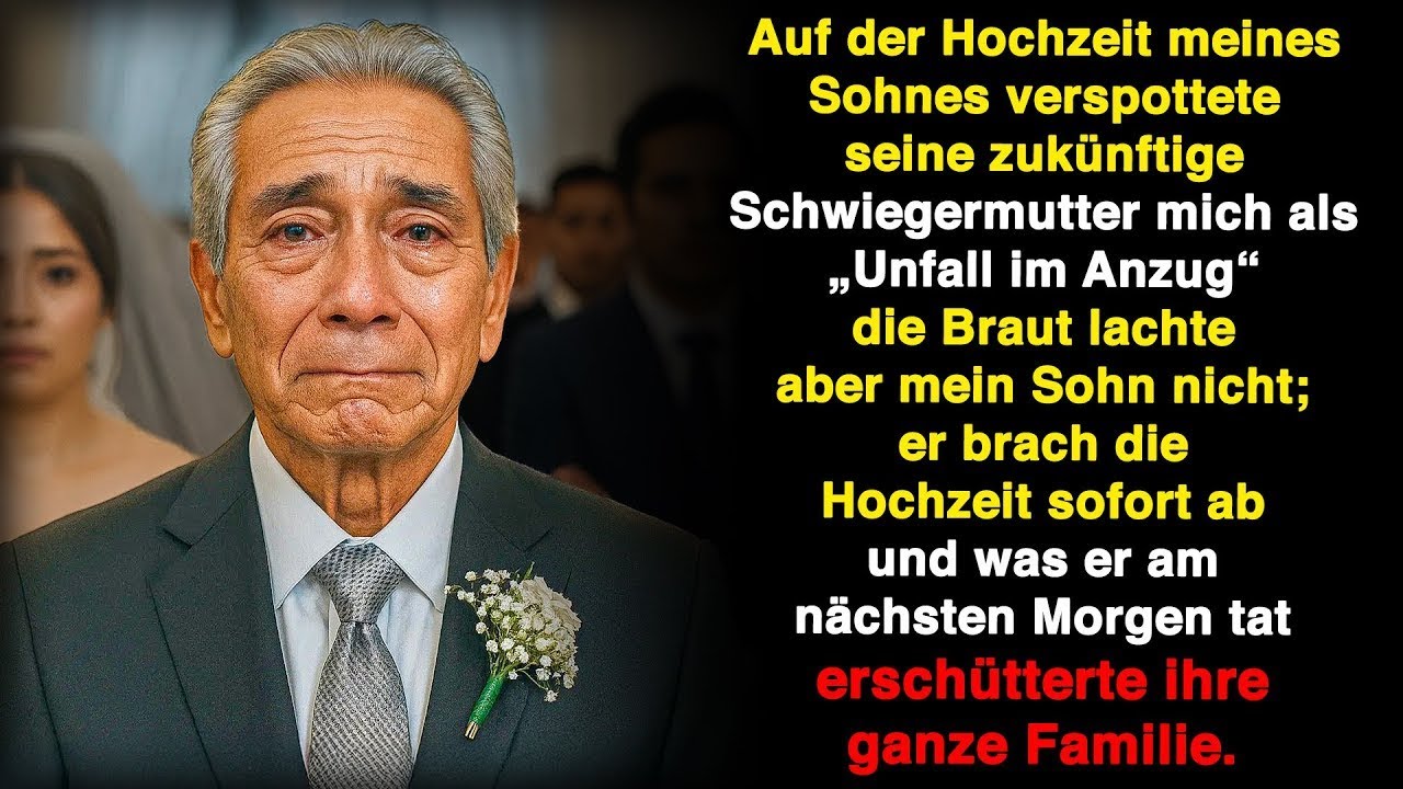 Ich stand vor dem Altar in der elegantesten Kirche Düsseldorfs und sah meinem einzigen Sohn beim Heiraten zu, als die Mutter der Braut aufstand, auf mich zeigte und in die Stille rief: „Das ist...