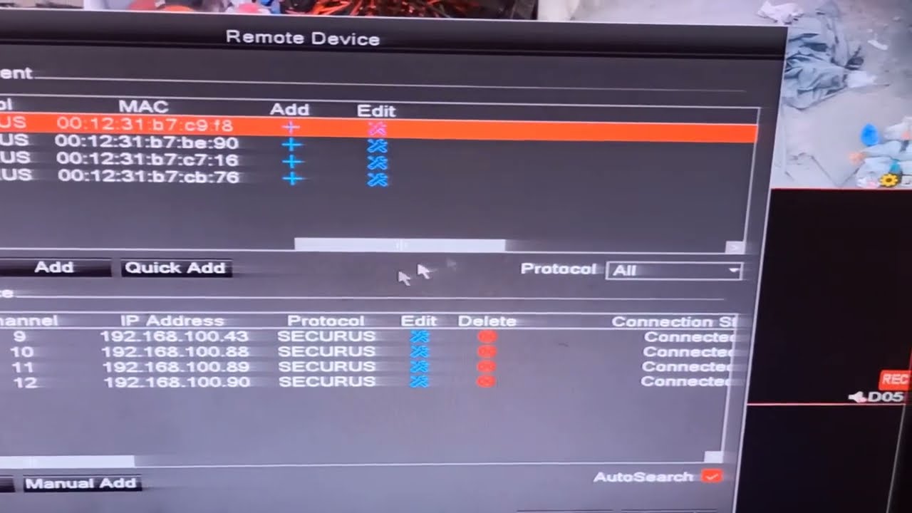 securus DVR add ip camera