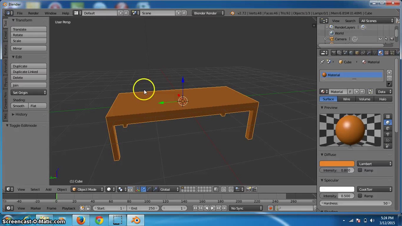 Tutorial Cara Membuat Objek Meja 3D Di Blender Tutorial Blender