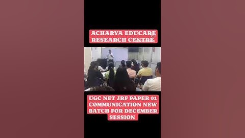 UGC NET JRF Paper 01 Communication | New Batch for December 2024 Session | Acharya Educare