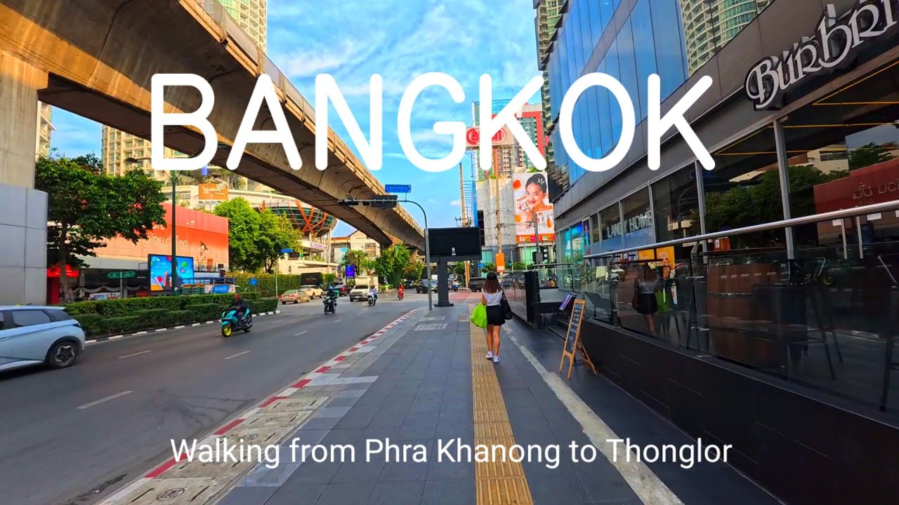 สุดว้าวมาก!! ย่านพระโขนงเอาสายไฟลงใต้ดินแล้วศิวิไลซ์มาก Walking from Phra Khanong to Thonglo#bangkok