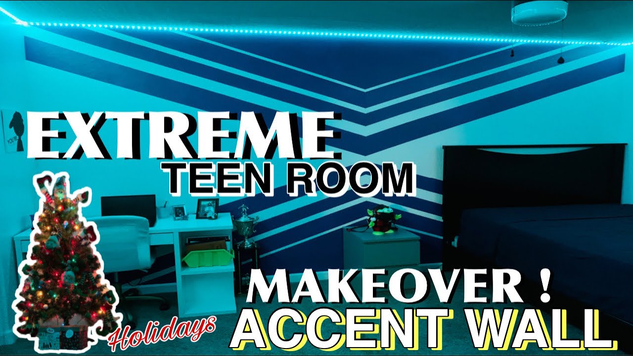 EXTREME TEEN ROOM MAKEOVER 2020 *aesthetic ACCENT WALL /CHRISTMAS TREE 🎄 DECORATE
