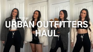 URBAN OUTFITTERS COZY HAUL | basic tops, cozy jackets, leather mini skirt, leg warmers, etc...