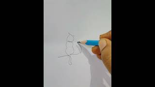 #short video#one line art#cat Drawing😻😻😻😻