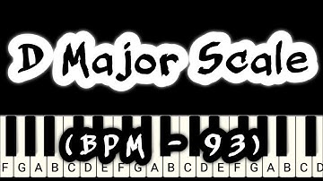 How to Play D Major Scale on Piano (BPM - 93) \\ Easy Piano Tutorials