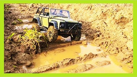 RC 4x4 MUD ADVENTURES - sludge - muddy water- CRAWLER AXIAL SCALE SCX10 DINGO SOUNDMODUL BIG FUN