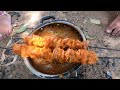 chicken kebab on coal | chicken chikulu preparation at home | chicken barbecue in village | chicken
