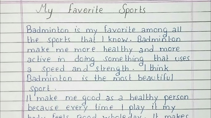 writing about favorite sport