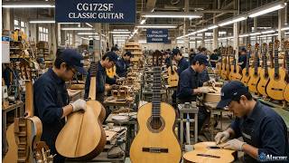 Inside the factory: How the Yamaha CG172SF nylon-string guitar is made (AI simulation)