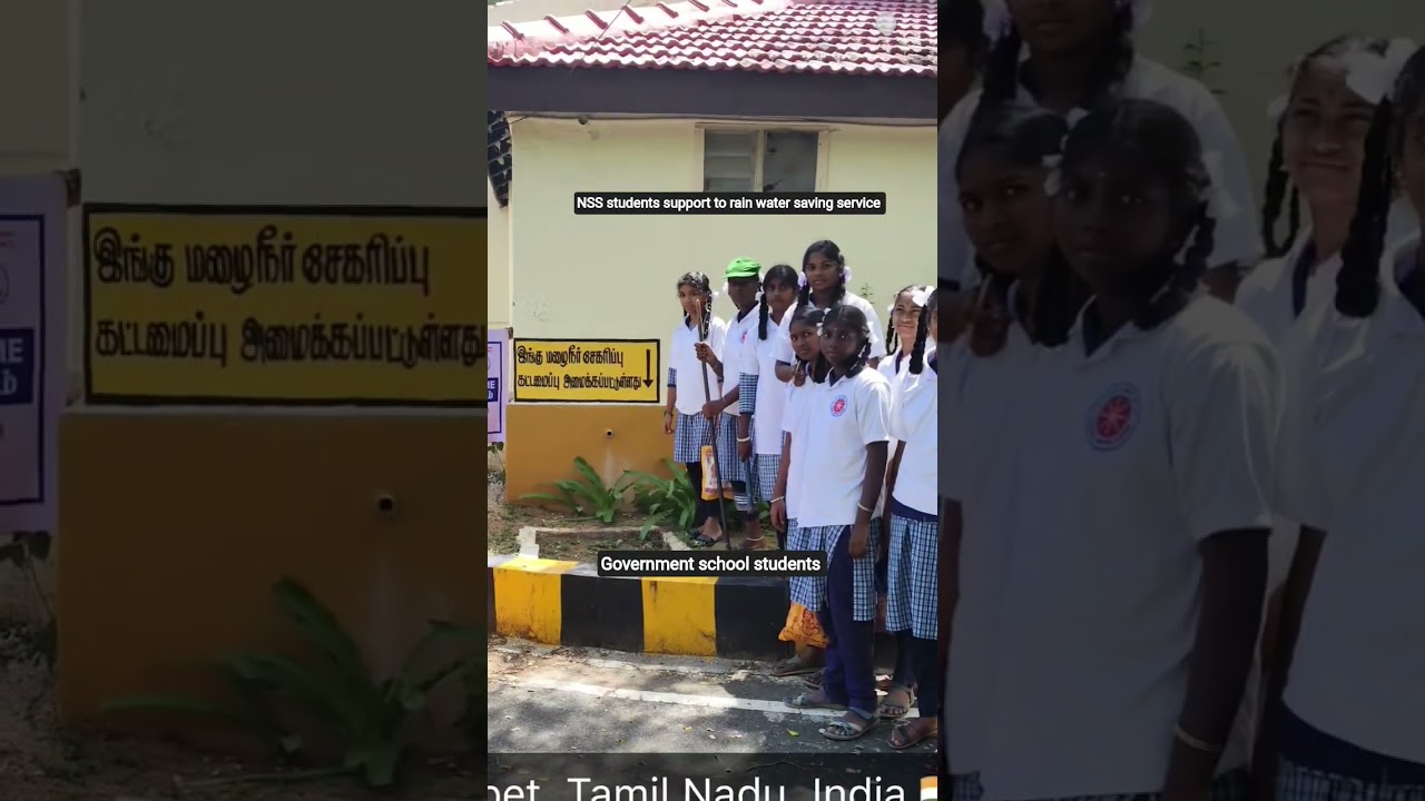 Government model school Nss students support and serving to rain 🌧️ saving schem. 🌳🌳🌳🌳🙏