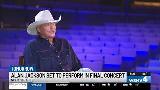Alan Jackson will perform his final concert Saturday at Nissan Stadium