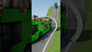 Long Capsule Buses vs Drain Pipe - BeamNG.drive #shorts