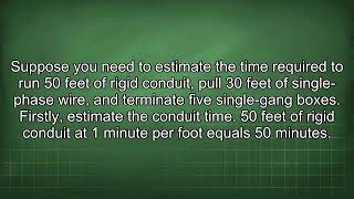 Estimating Electrical Conduit, Wiring, and Termination Time