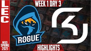 RGE vs SK Highlights | LEC Spring 2021 W1D3 | Rogue vs SK Gaming