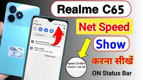 Realme C65 5g me net speed kaise show kare | How to show network Speed in realme c65