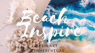 39 Resin art and Acrylic art Ocean scene for beginners relax and hear the waves Talia