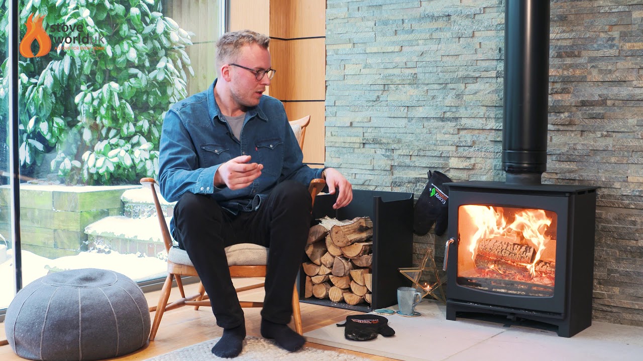 SIA / Eco Design Ready Ecosy+ Panoramic 5kw Stove Demo - YouTube