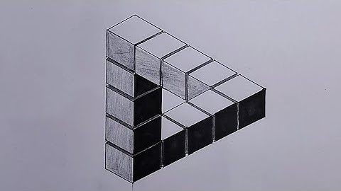 HOW TO DRAW THE IMPOSSIBLE TRIANGLE WITH 3D CUBES : Optical Illusions Step by step guide