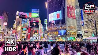 Tokyo Night Walk – Bustling Shibuya Nightlife in Spring | Japan | 4K HDR