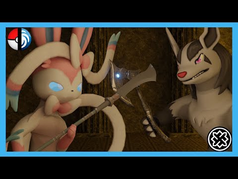 Sylveon vs Mightyena pokemon eeveelutions fight 3d animation