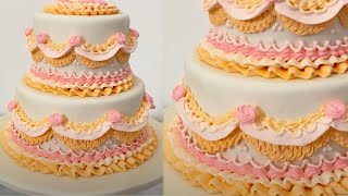 Little Peach Lambeth Cake. Classic Vintage style cake decorating!