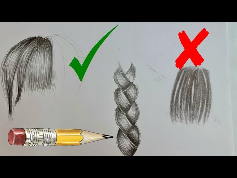 როგორ დავხატოთ თმა?|| ნაწნავის ხატვა|| how to draw a realistic hair|| realistic braid